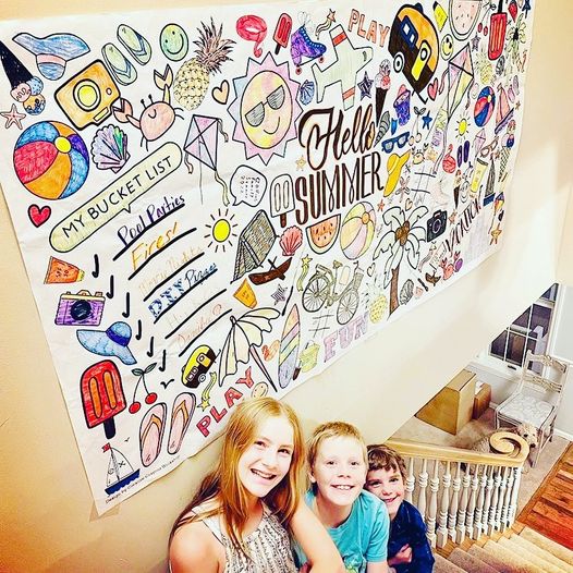 Summer Bucket List Coloring Tablecloth