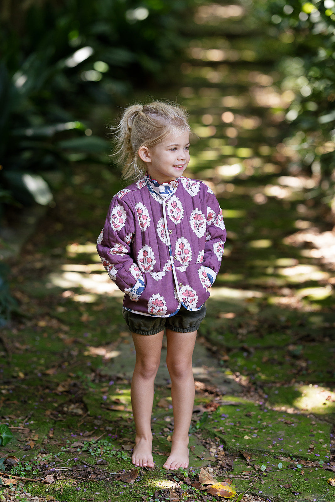 Quilted Jacket In Intaglio Maroon