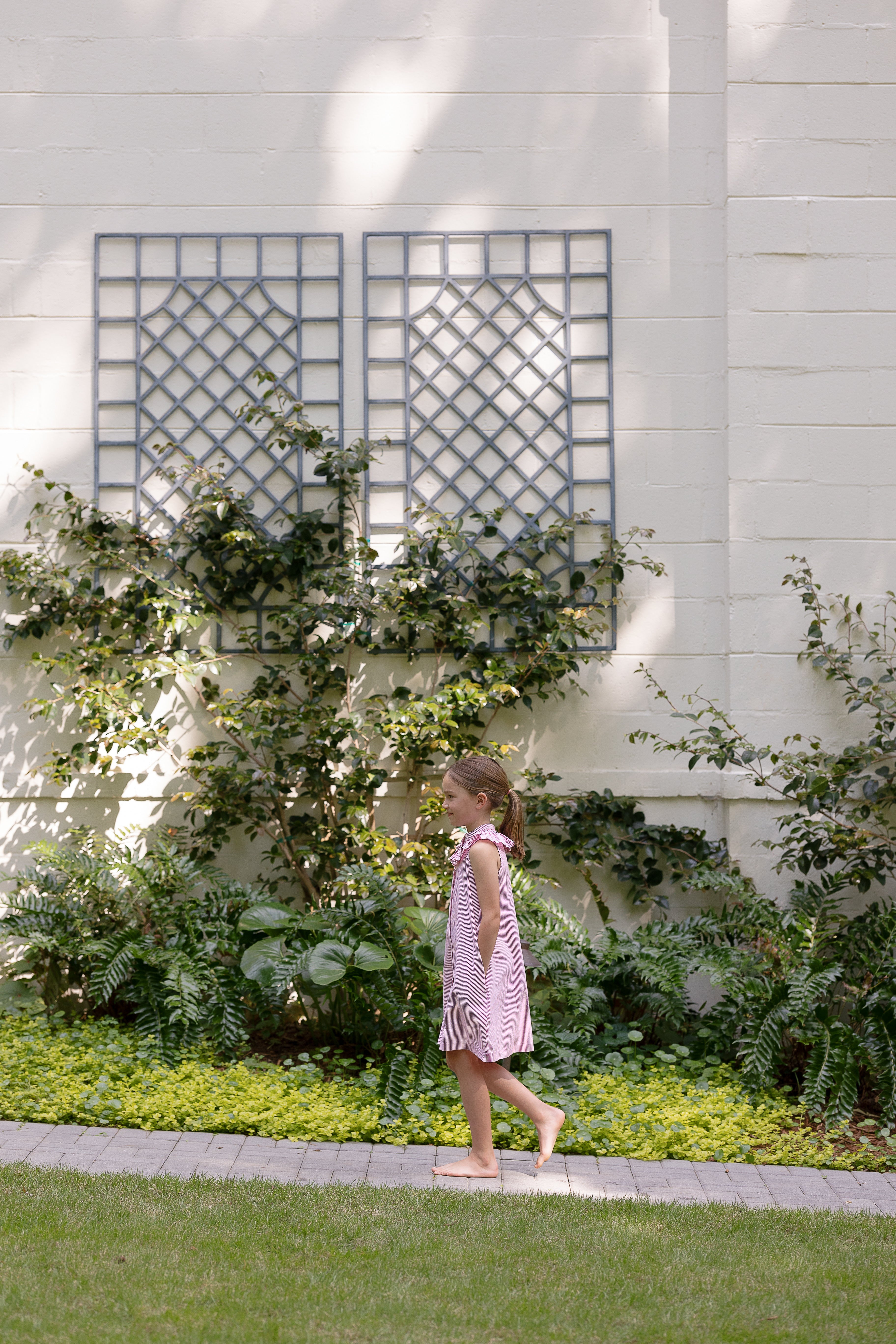 Molly Anne Dress In Red Seersucker