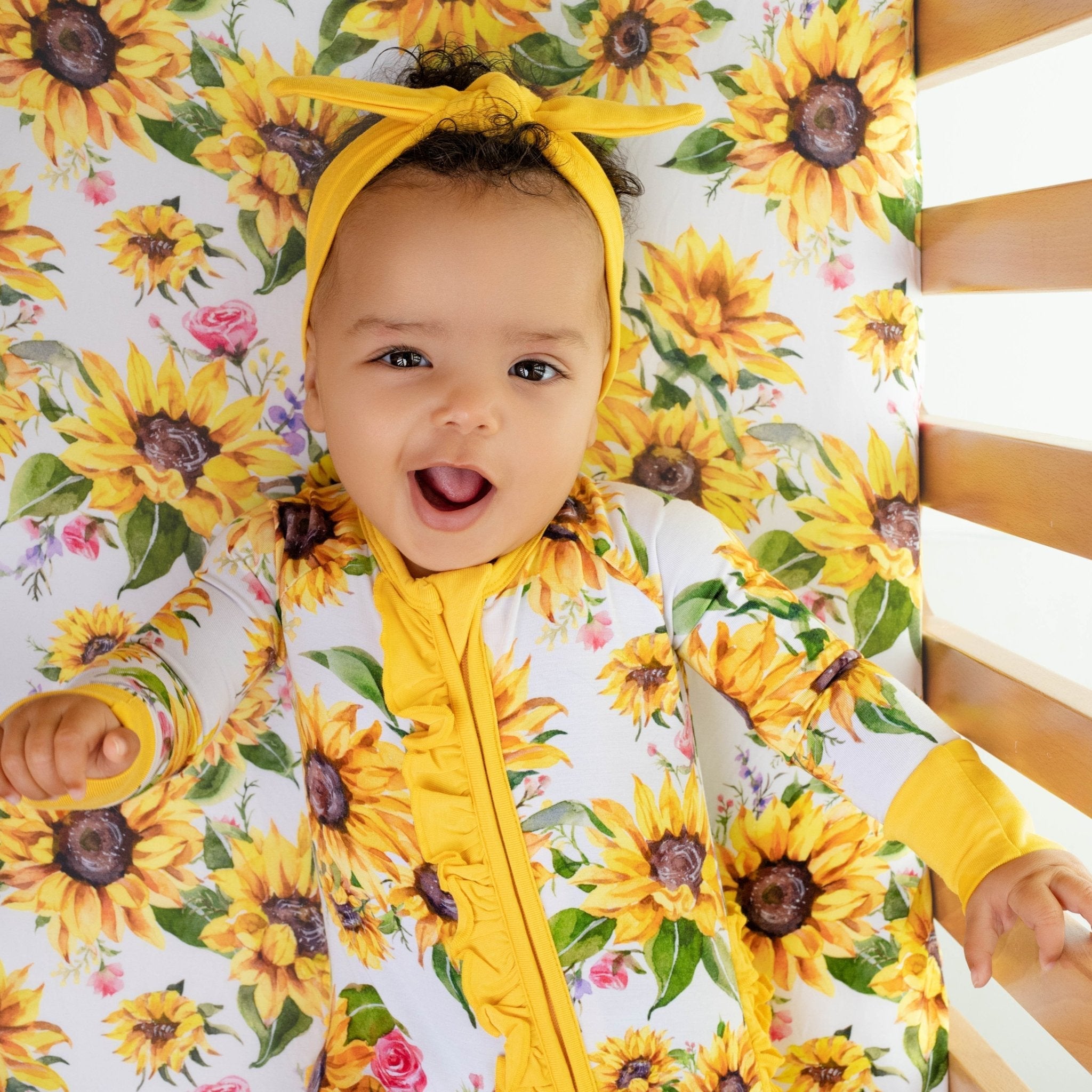 Suns And Roses (sunflowers) Ruffle Romper