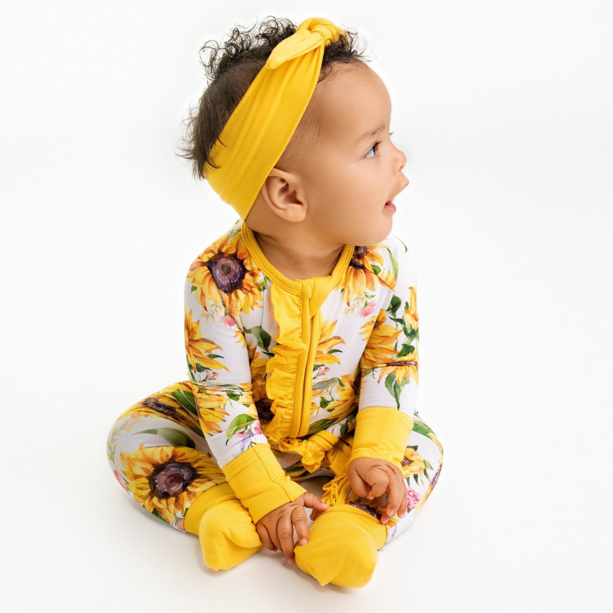 Suns And Roses (sunflowers) Ruffle Romper