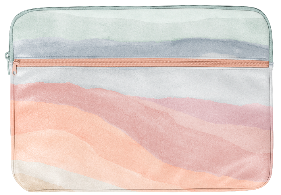 Zippered Pocket Laptop Sleeve 15" - Sunset Stripes