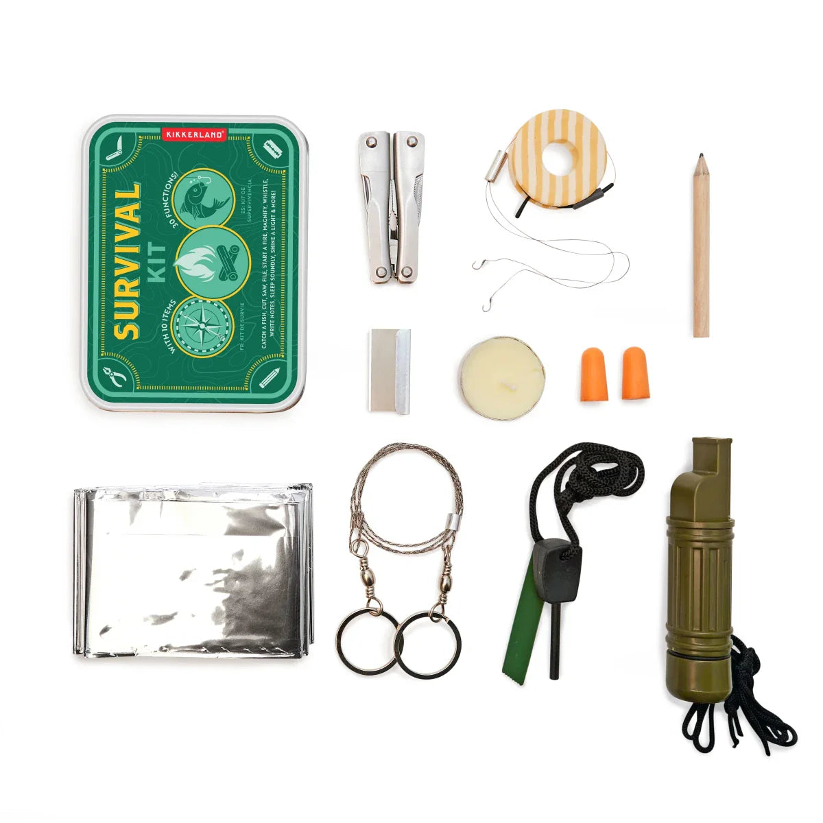 Survival Kit 10-piece Tool Collection In Small Tin