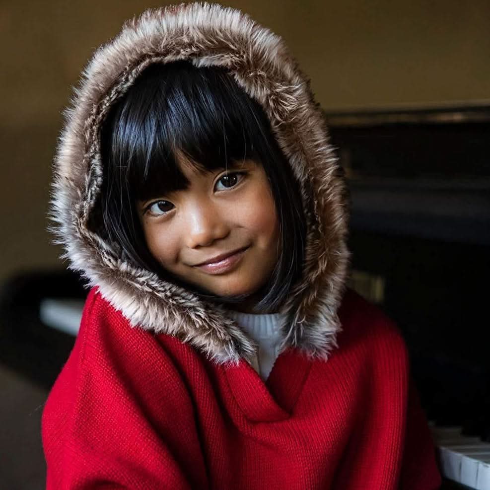 Sweater Cape With Faux Fur Hood