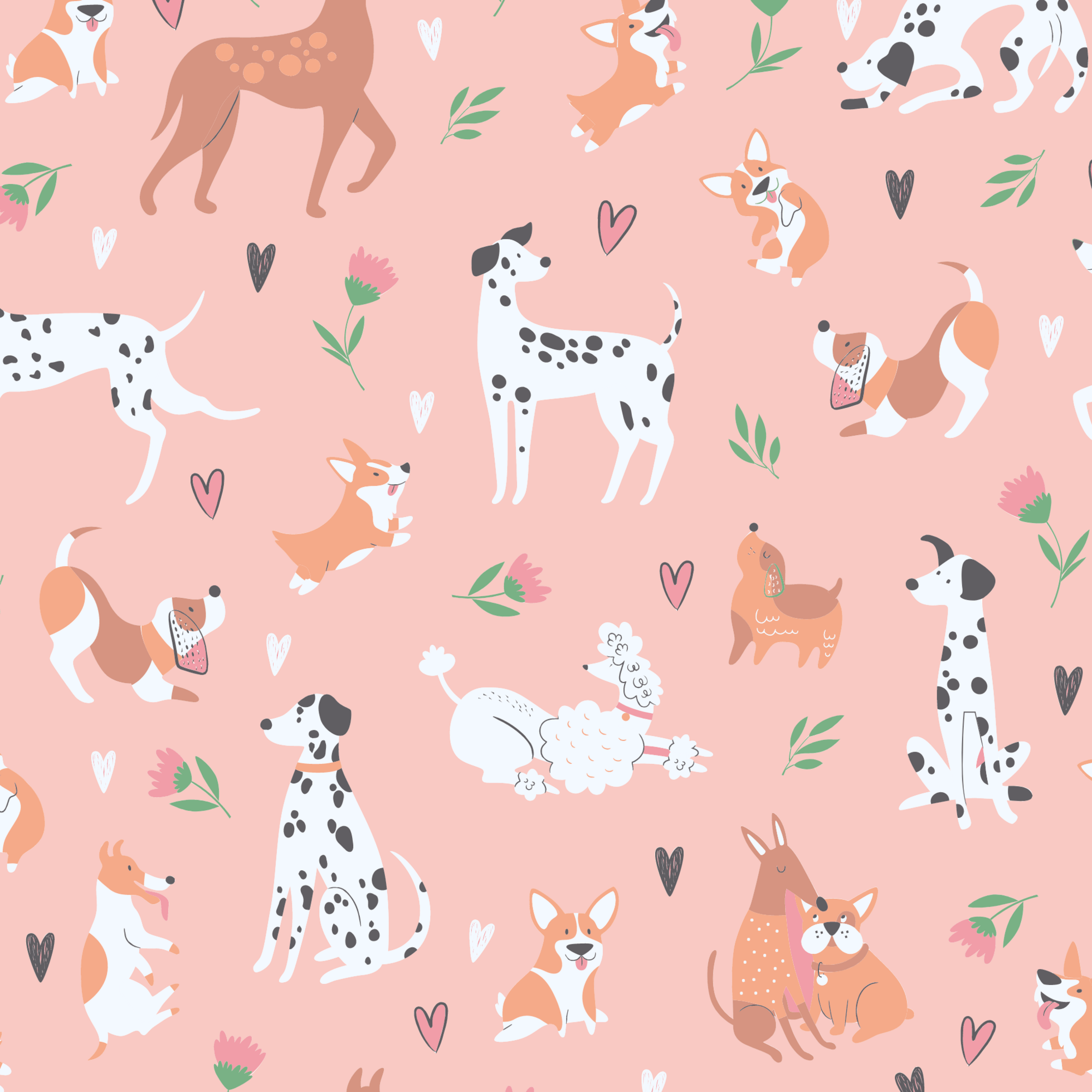 Dalmatian Poodle Puppy Cap Sleeve Swirly Girl Dress