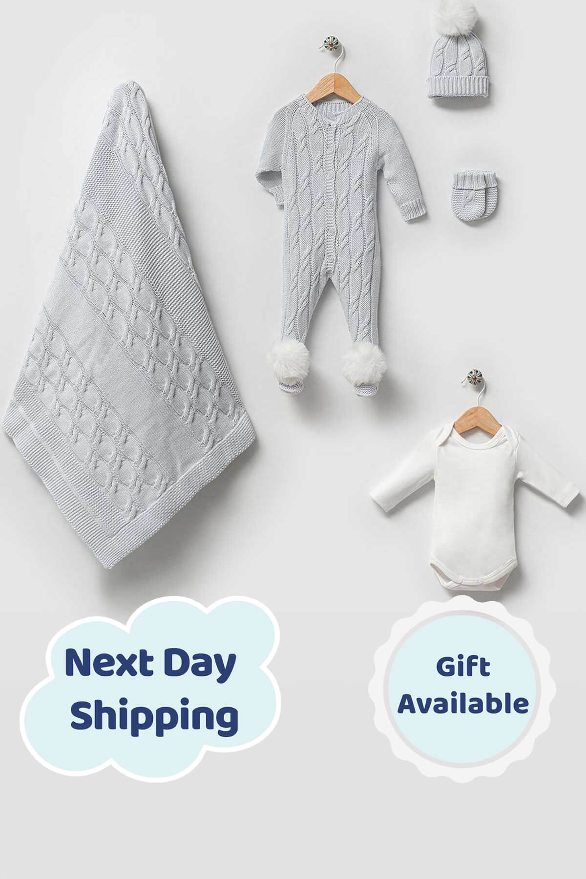 Daniel Blue Newborn Knit Coming Home Set (5 Pcs)