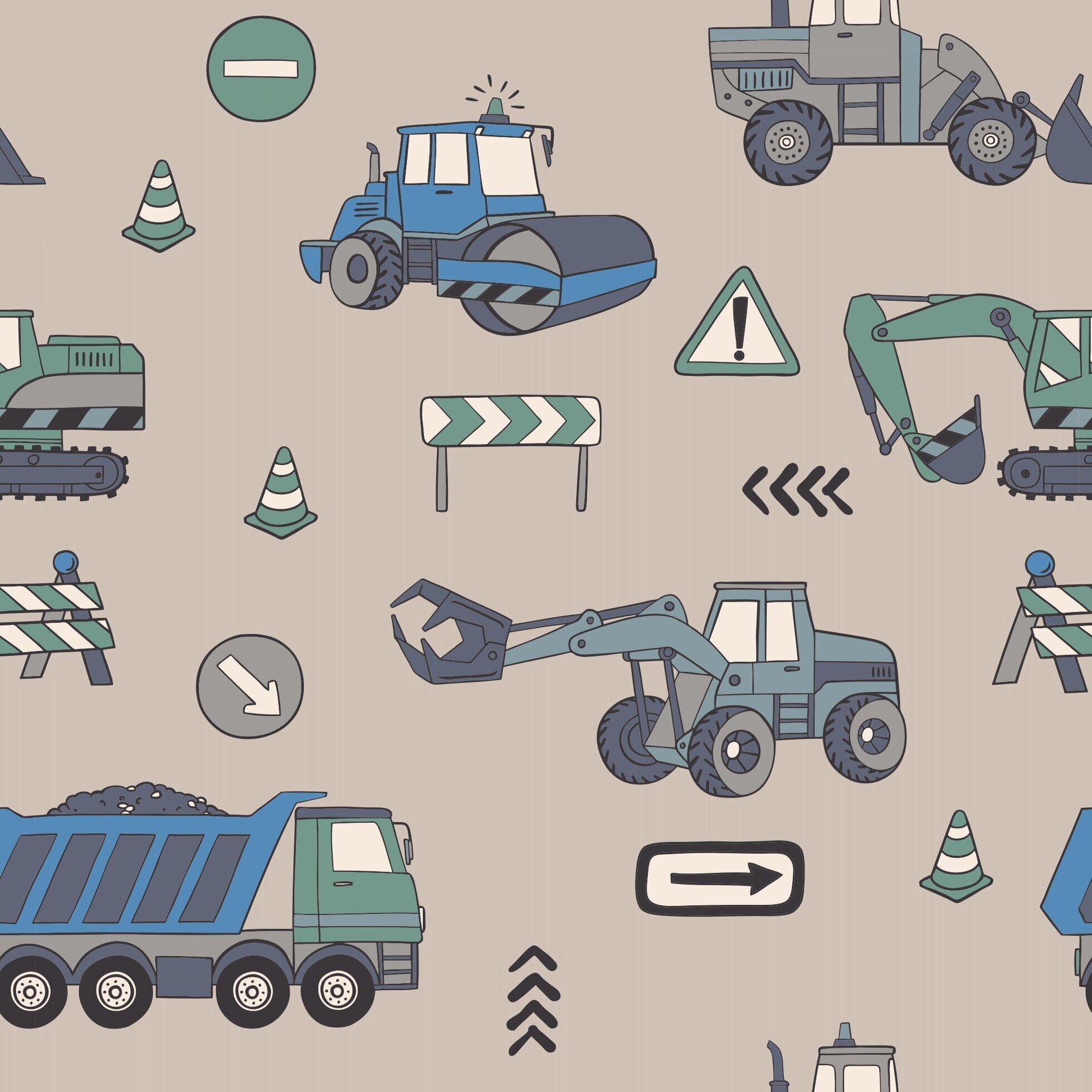 Trucks Diggers Construction Tank Romper