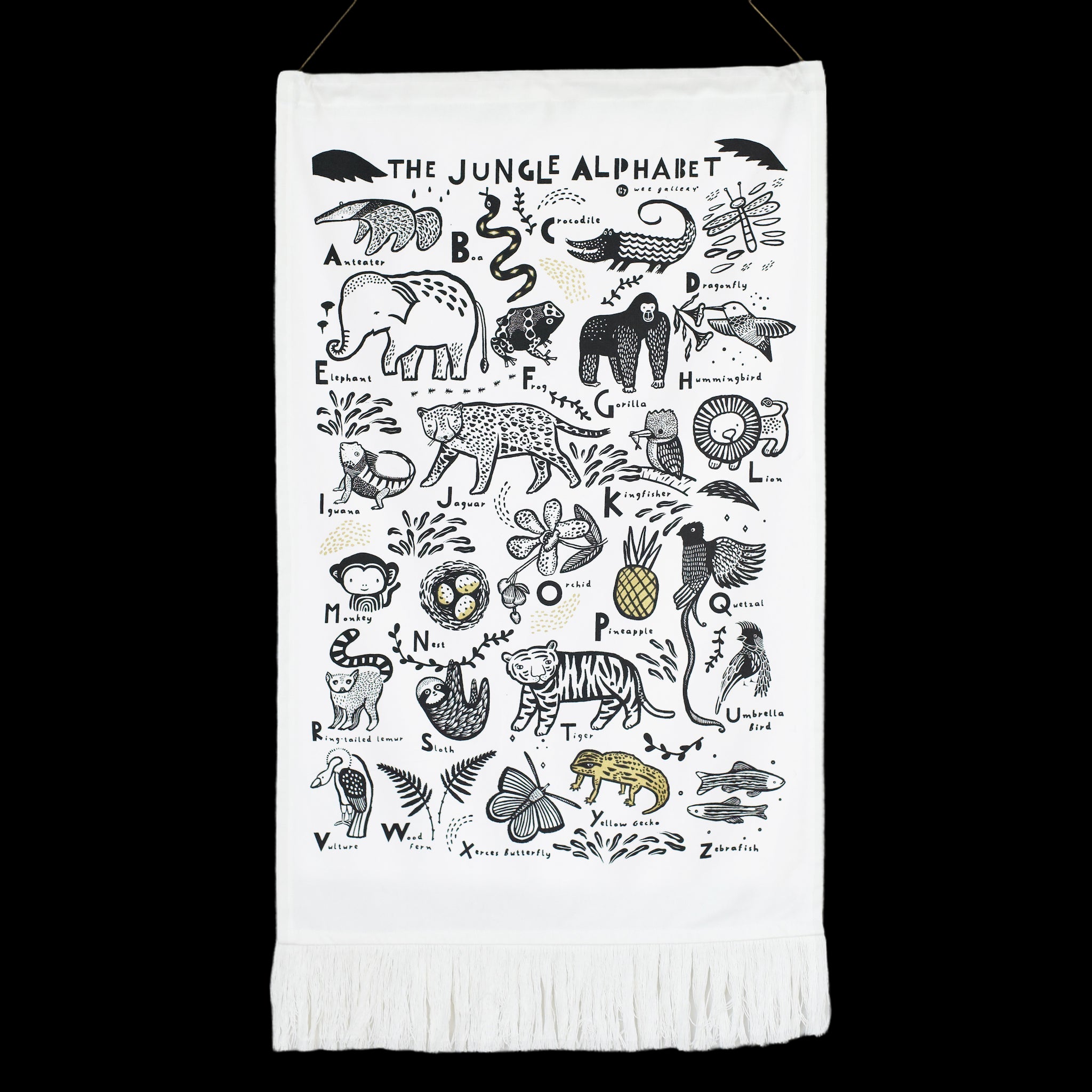 Jungle Alphabet Printed Tapestry