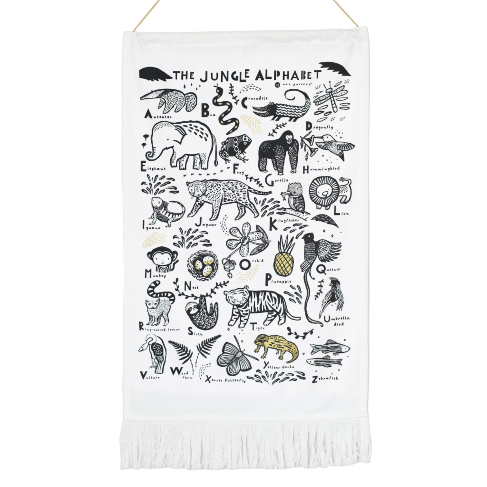 Jungle Alphabet Printed Tapestry