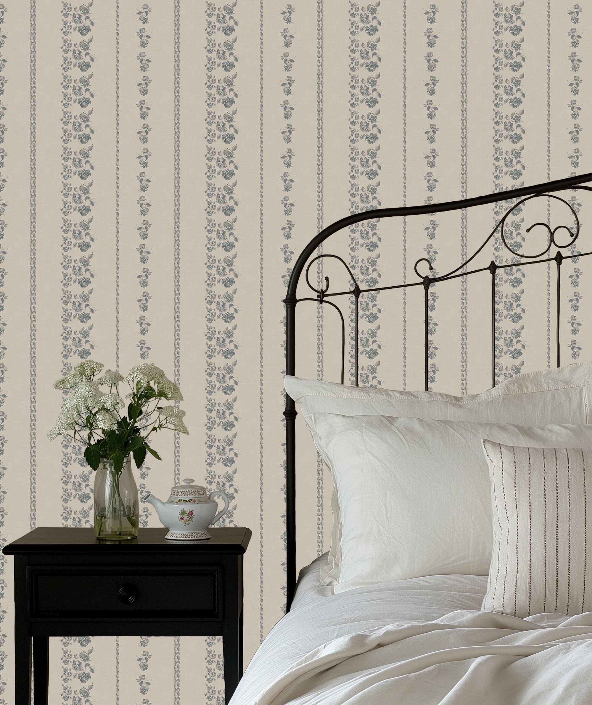 Roselle Stripe Wallpaper By Safari Natalia X Taddy Mikelaites