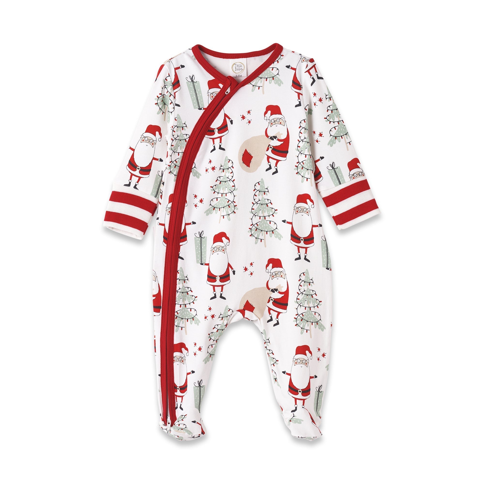 Christmas Santa Bamboo Zipper Romper