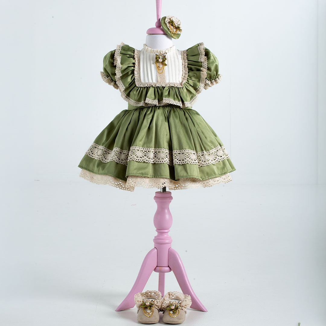 Rita Green Baby Dress Set