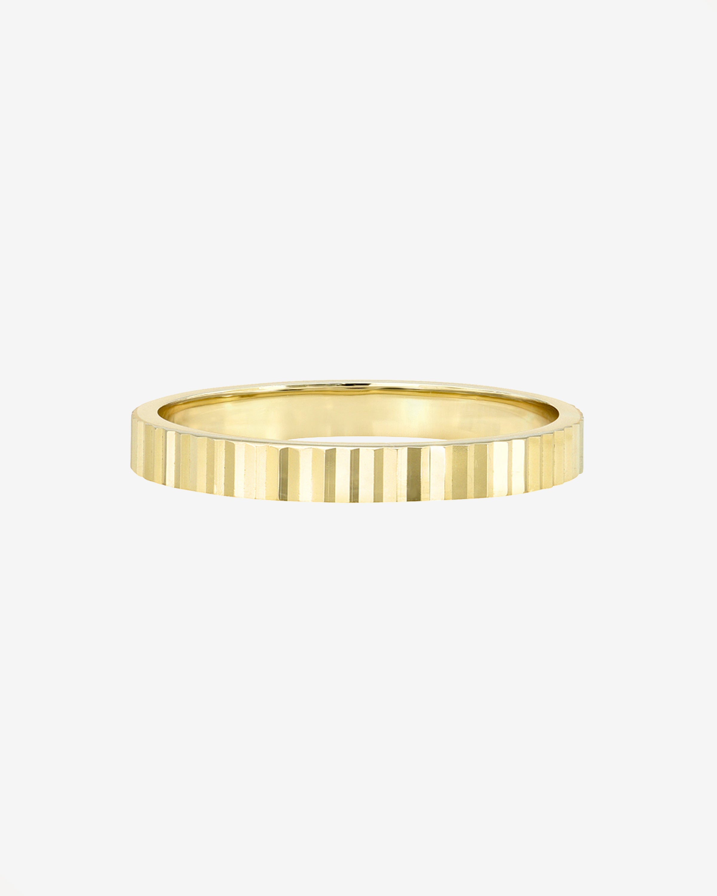 14k Gold Thin Notched Ring