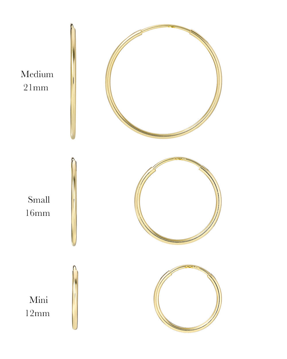 14k Gold Mini Thread Hoop Earrings