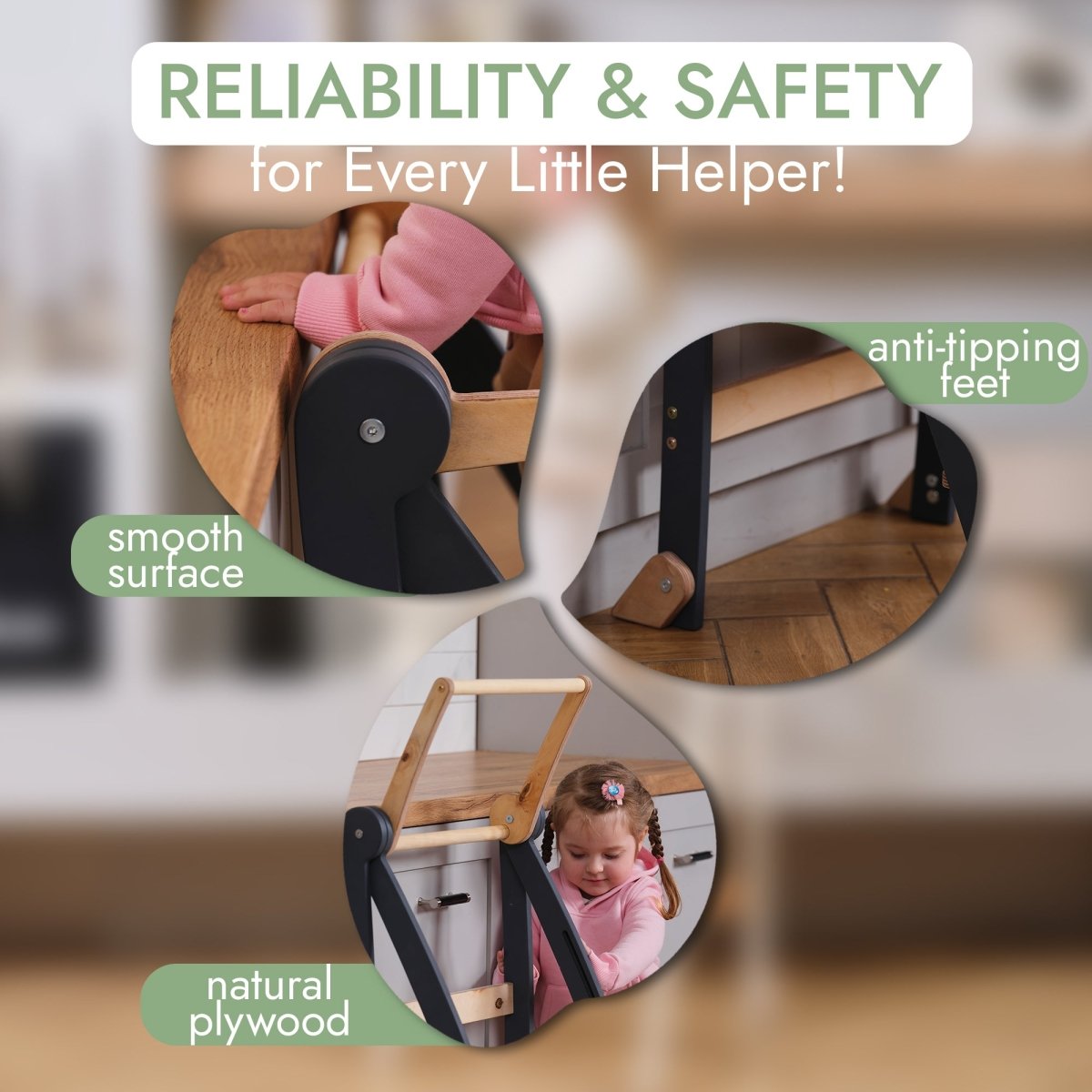 Toddler Learning Tower: Step Stool For Kids - Graphite