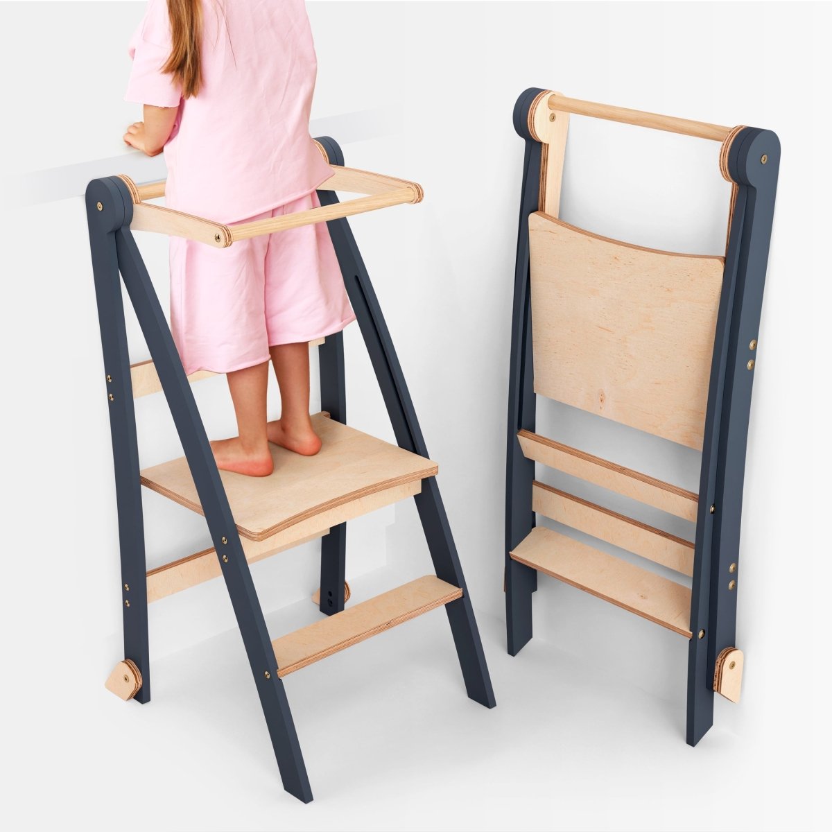 Toddler Tower: Step Stool For Kids - Graphite