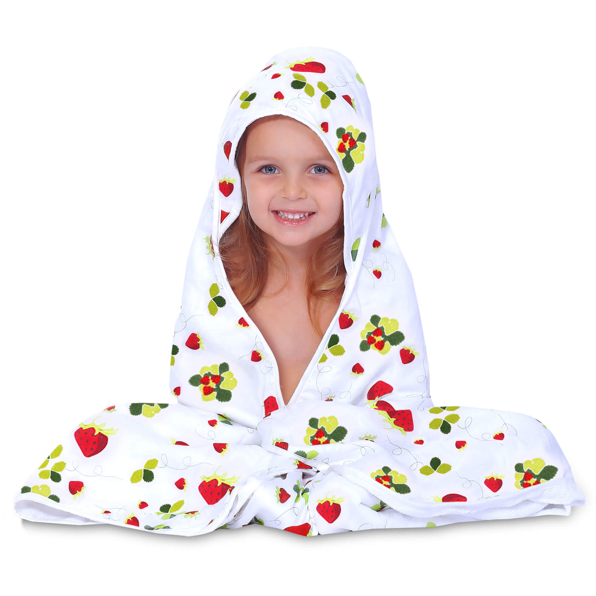 Bamboo Viscose Strawberry Hooded Towel