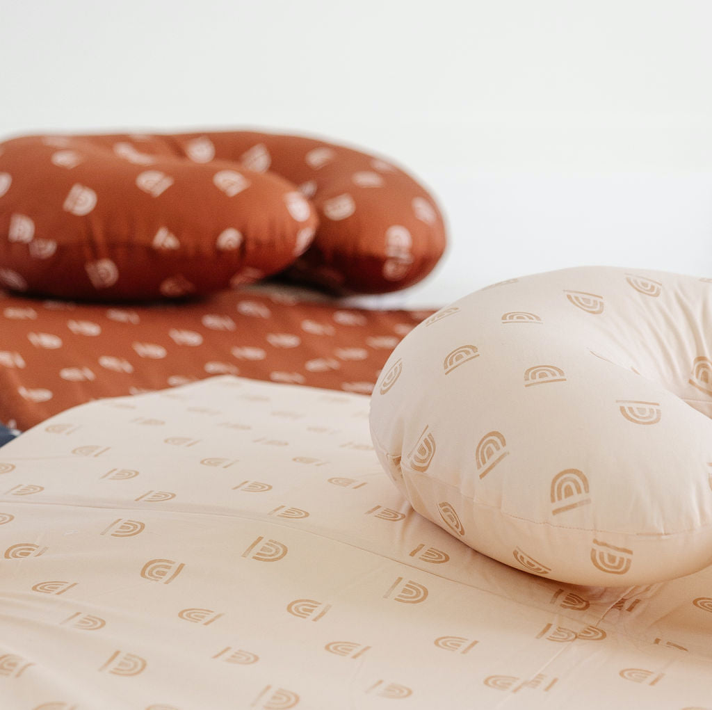 Rainbow Stamp In Cream Organic Cotton Mat