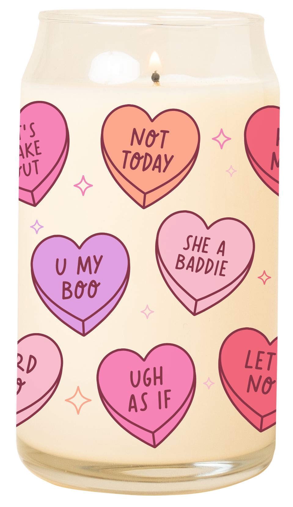 Can Glass Candle - Candy Hearts