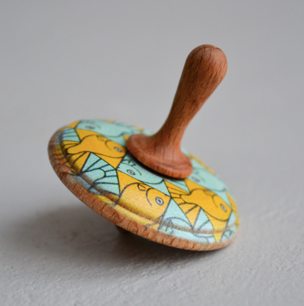 Wooden Spinning Top Toy Painted