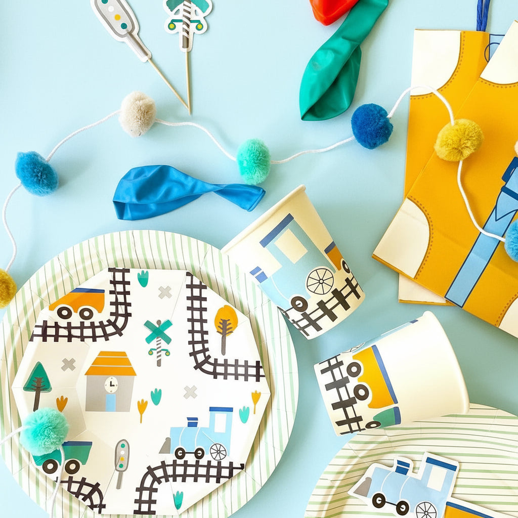 Mint Fine Stripes Plates (set Of 8)