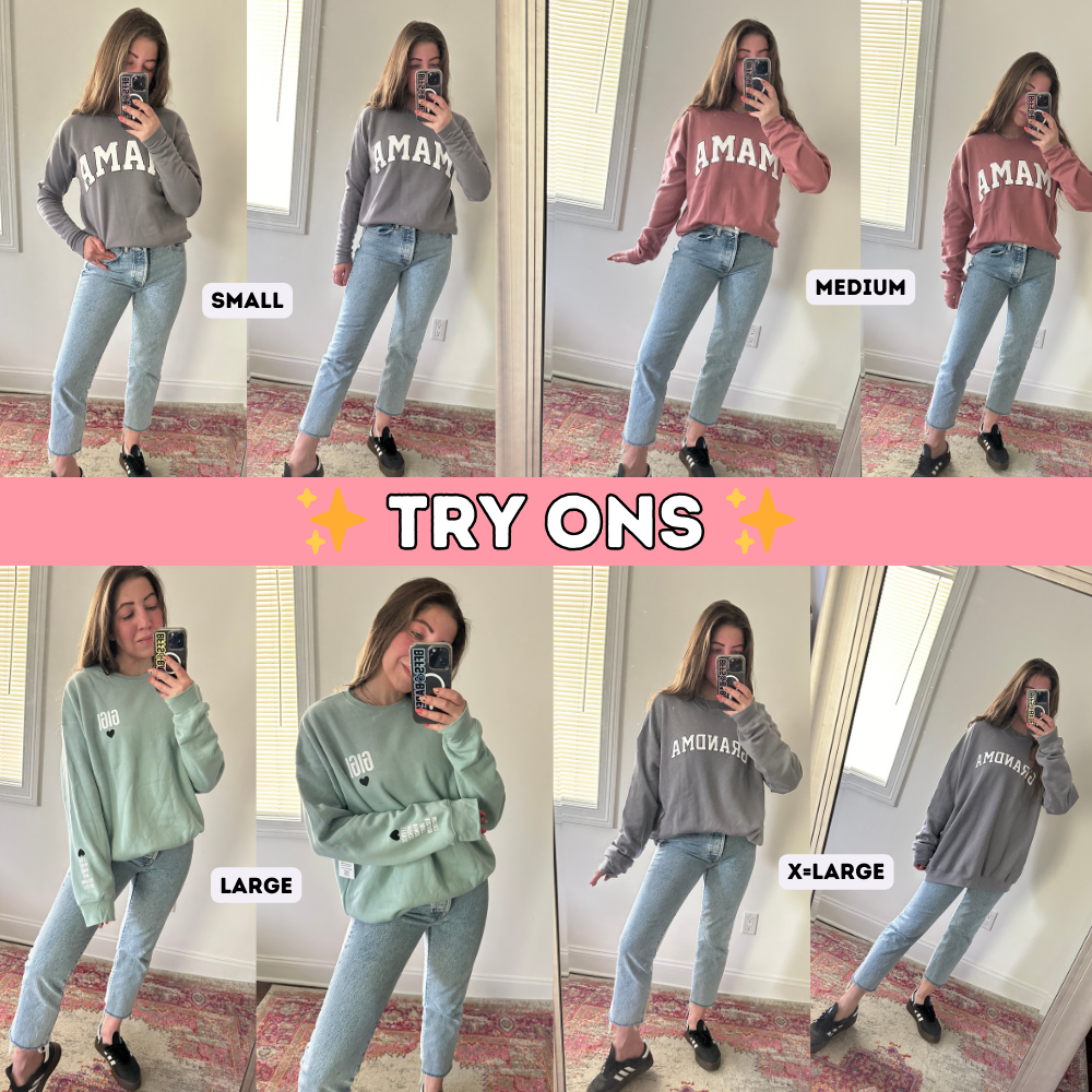 Love On The Cuff ♡ Blush Cool Aunt Sweatshirt With Personalized Cuff