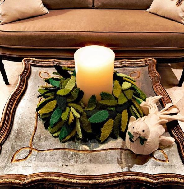 Handmade Hand Felted Wool Christmas Tree Topper - Dove