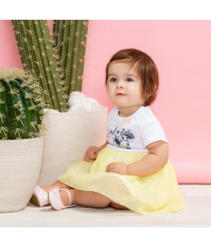 Tulle Body Yellow Dress