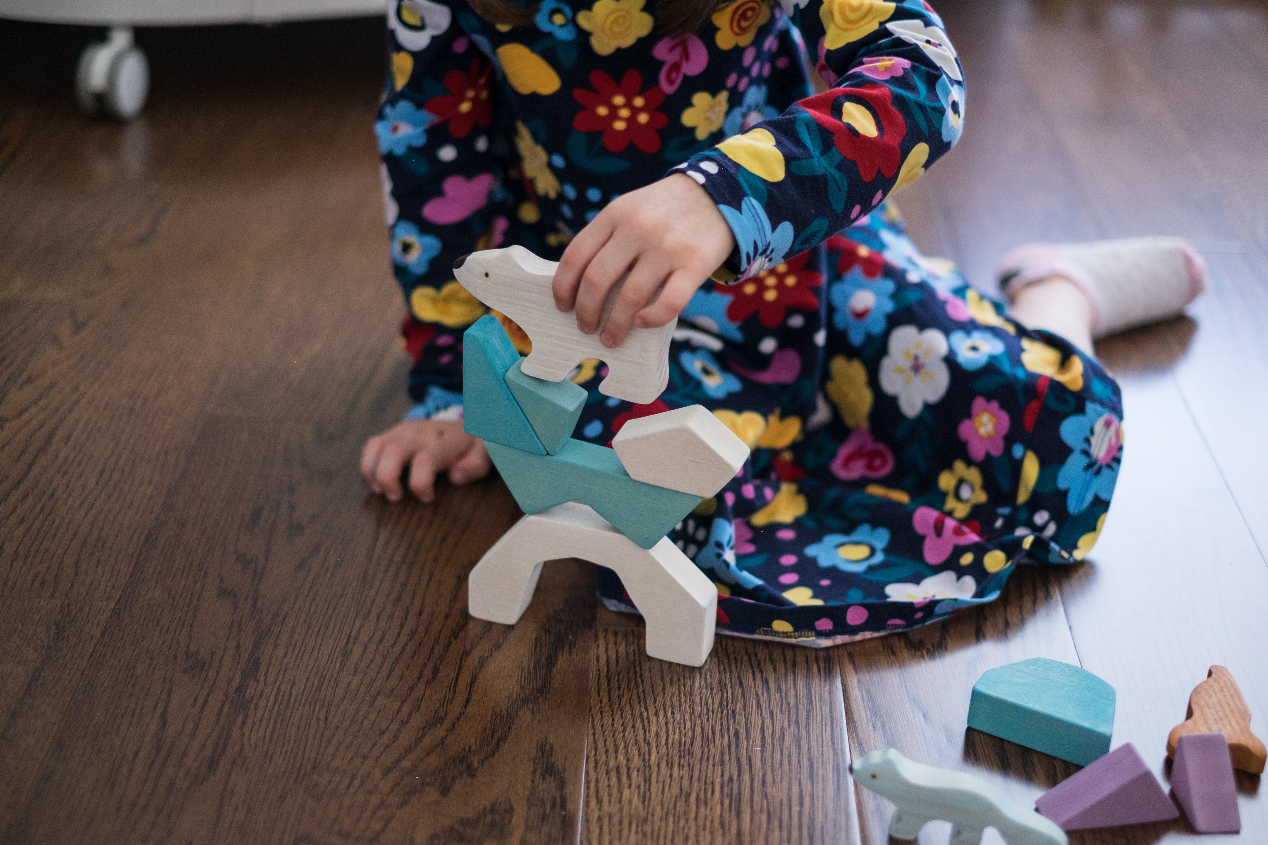 Waldorf Wooden Arctic Animals - Set Of 8 Hand-painted Polar Animals