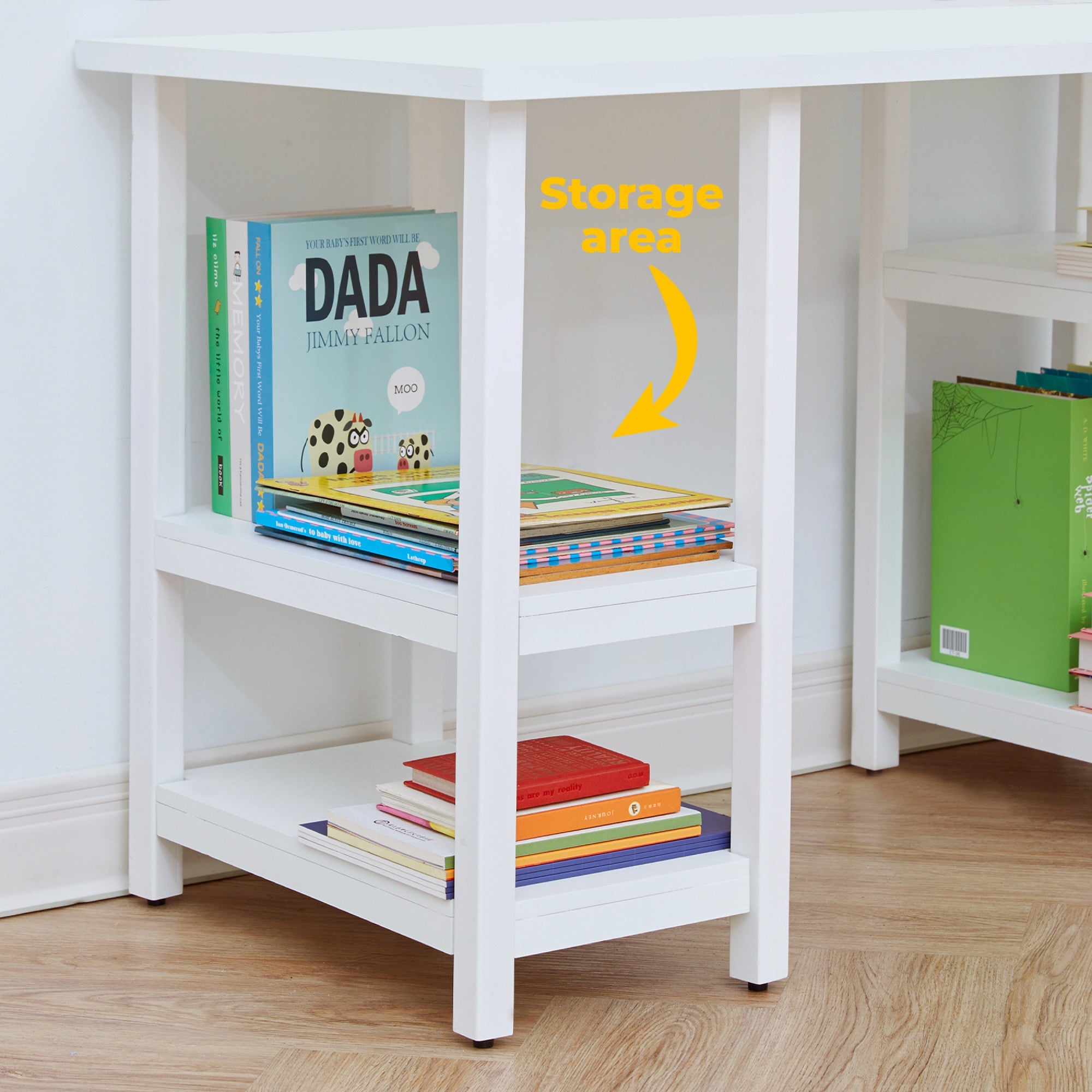 Fantasy Fields Wooden Play Desk With Shelves And Chair, White