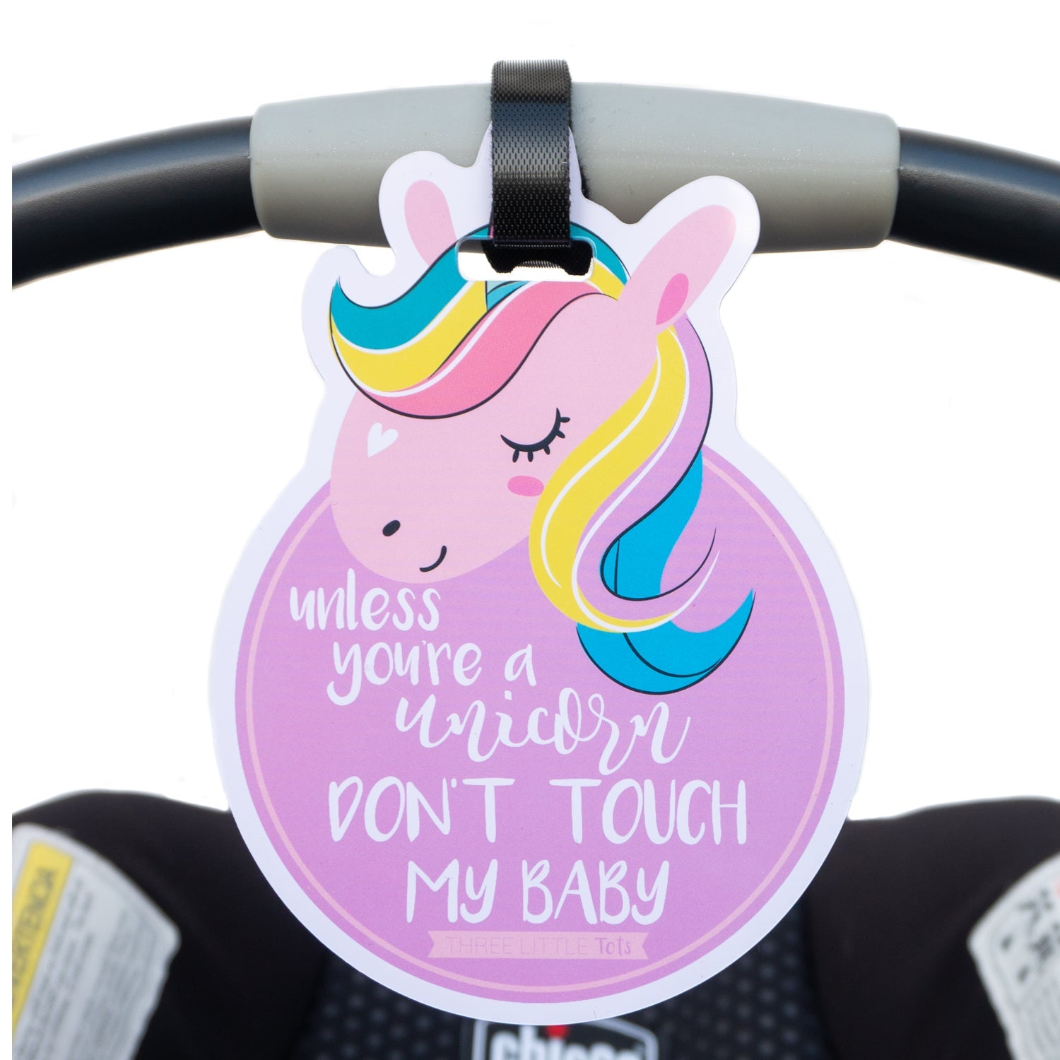 Unicorn No Touching Newborn Baby Car Seat Sign Tag