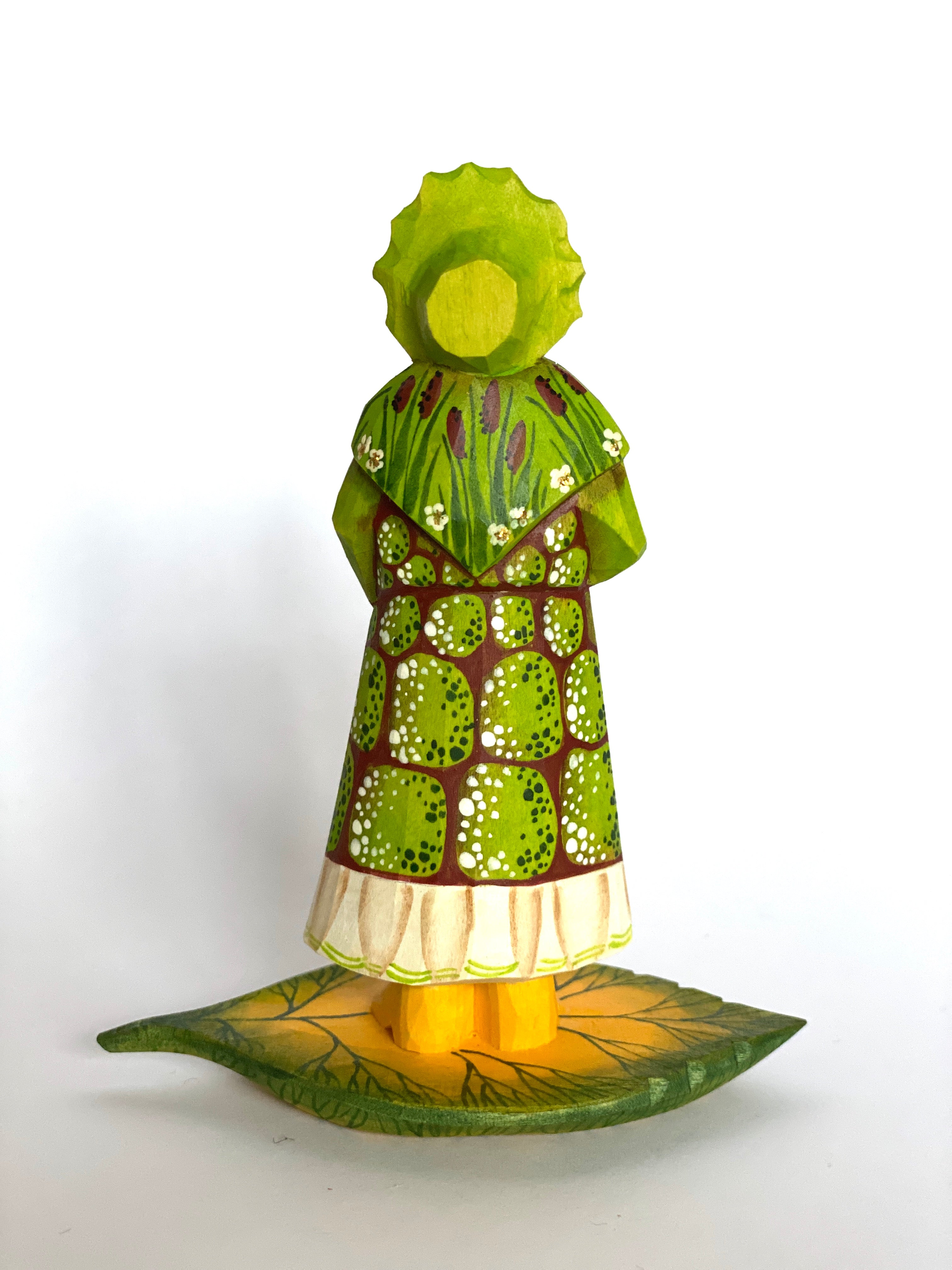 Hand Carved Wooden Christmas Ornament Forest Lady