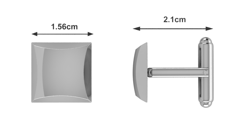 Krysaliis Sterling Engravable Beveled Edge Cufflink