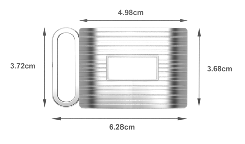Krysaliis Sterling Silver Grooved Engravable Belt Buckle- Large