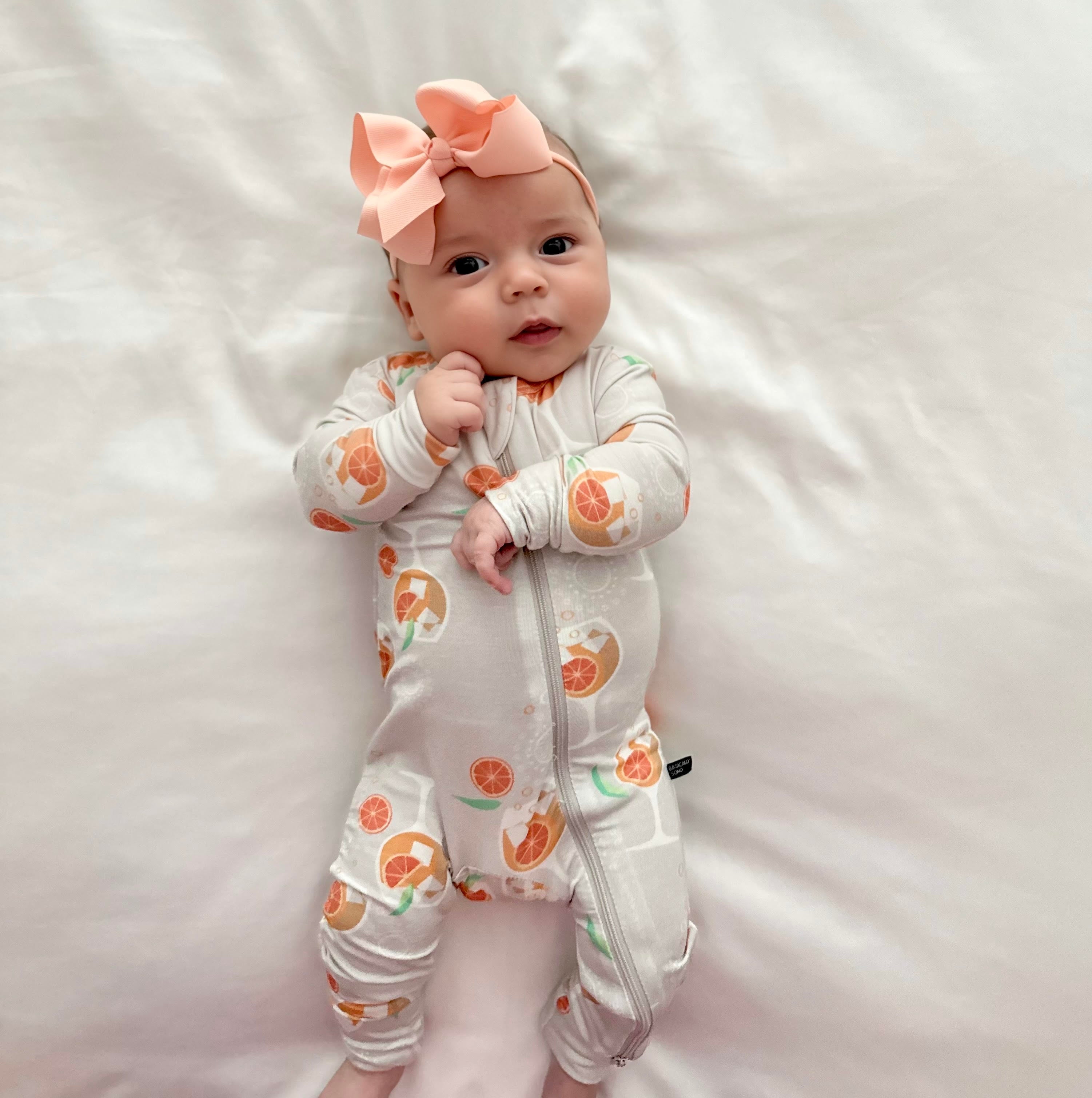 Amalfi Coast Aperol Spritz Gray Zippered Romper