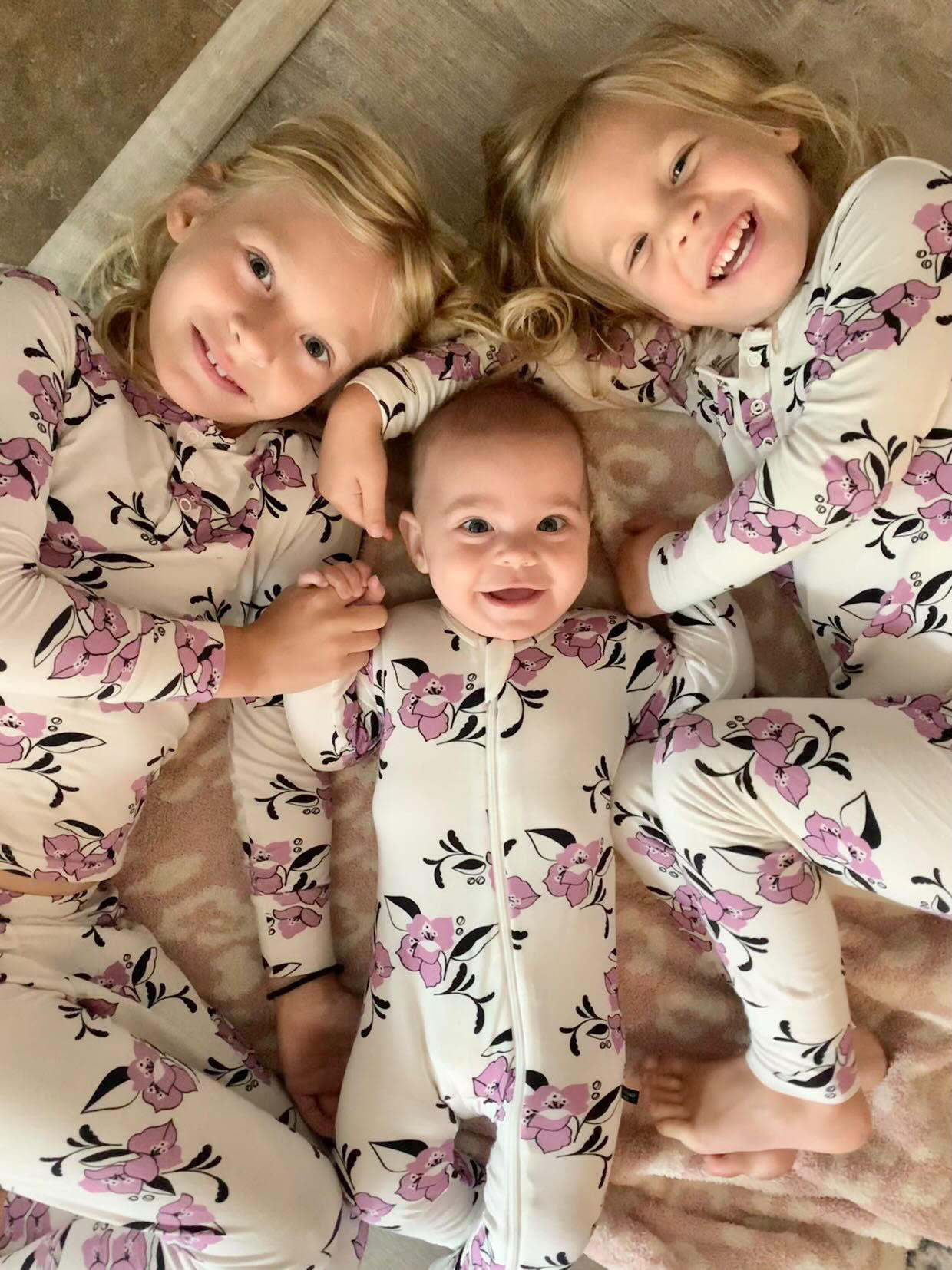 Amalfi Coast Purple Flowers White Two-piece Set