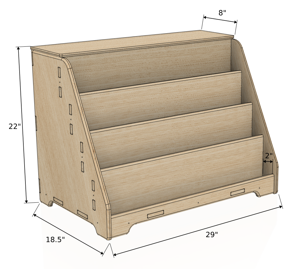 Tomiboy- Bookshelf With Hidden Storage