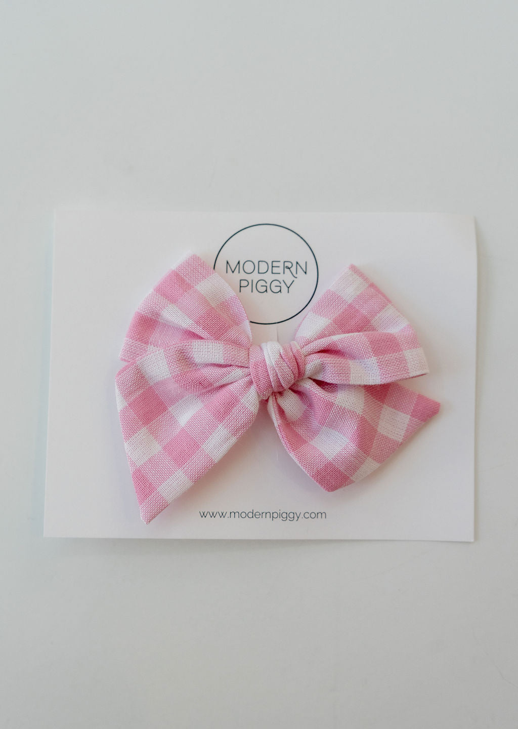 Rosy Gingham | Oversized Hand-tied Bow