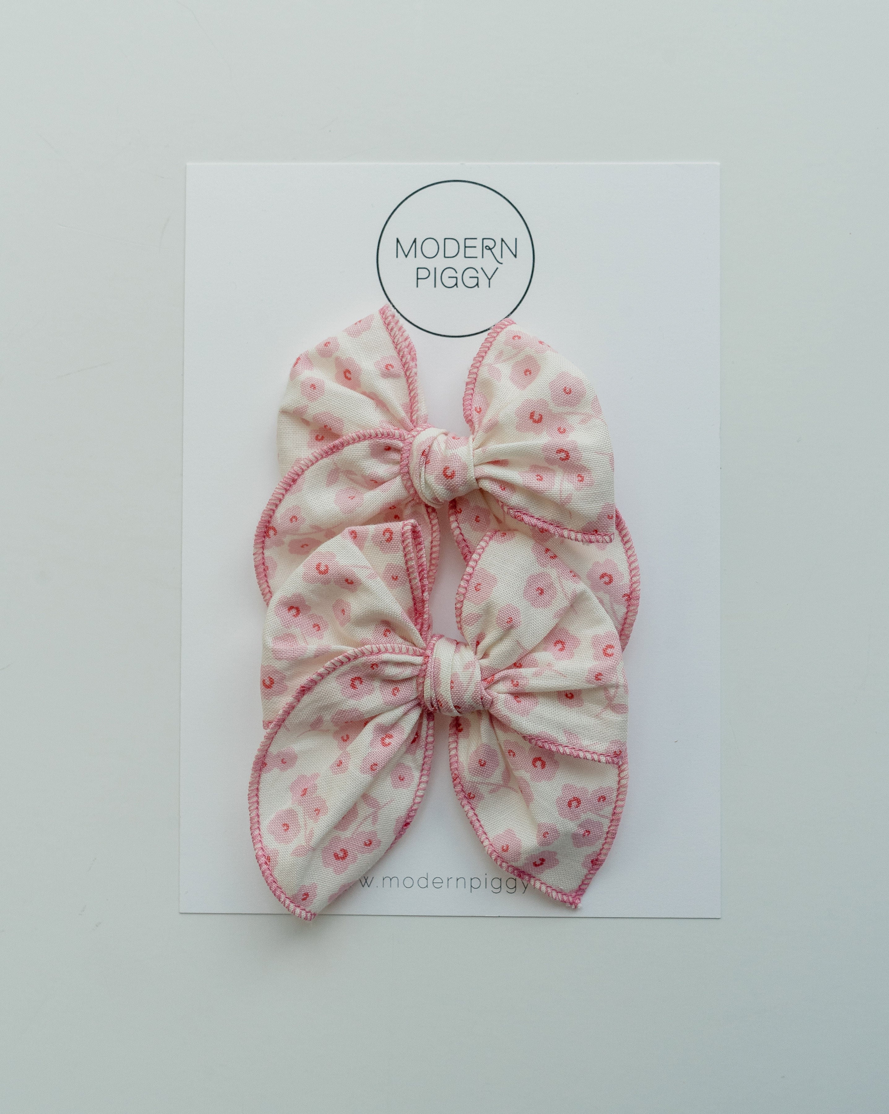 Pink Daisy | Pigtail Set - Petite Party Bow