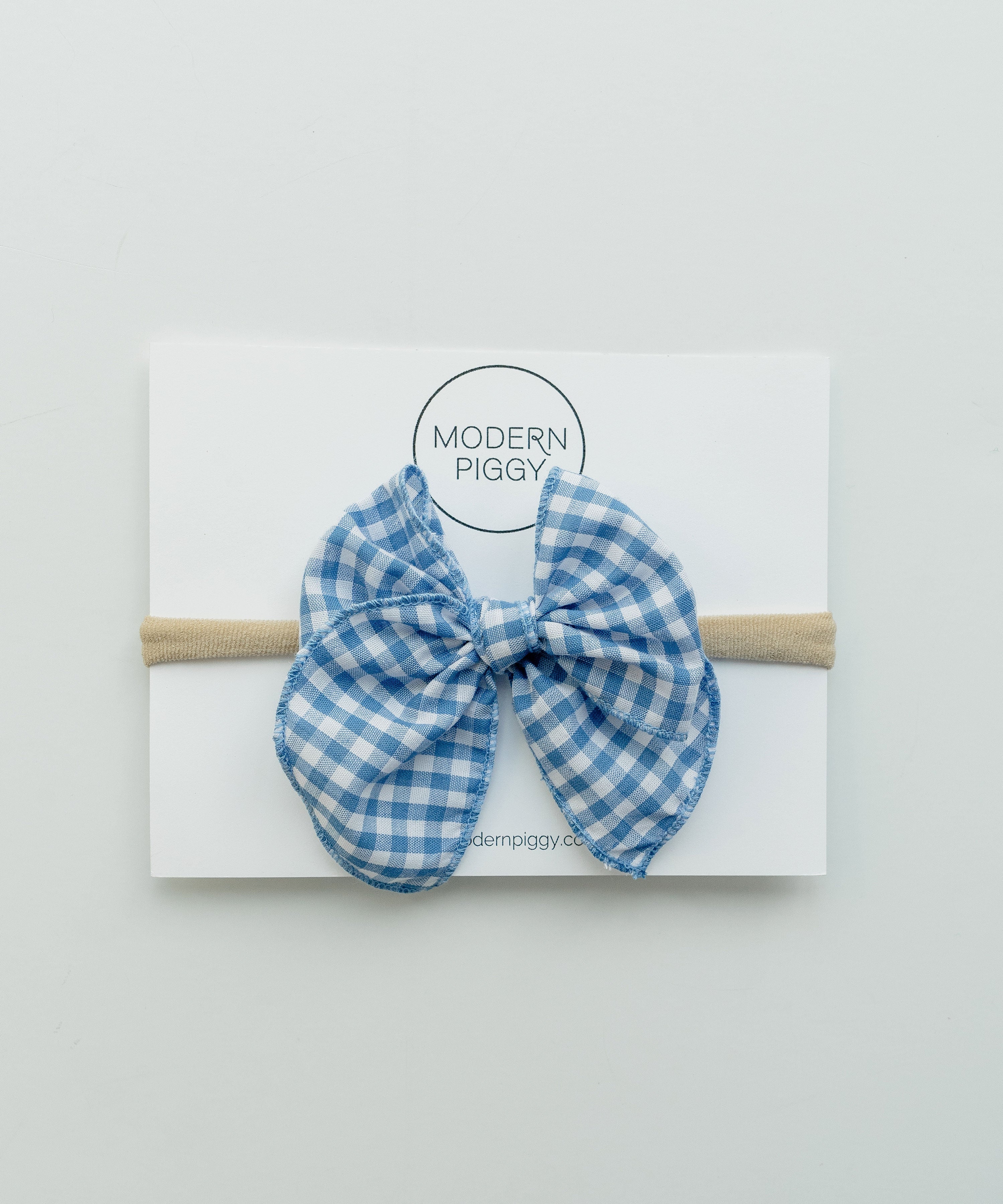 Gingham Glory- Blue | Petite Party Bow