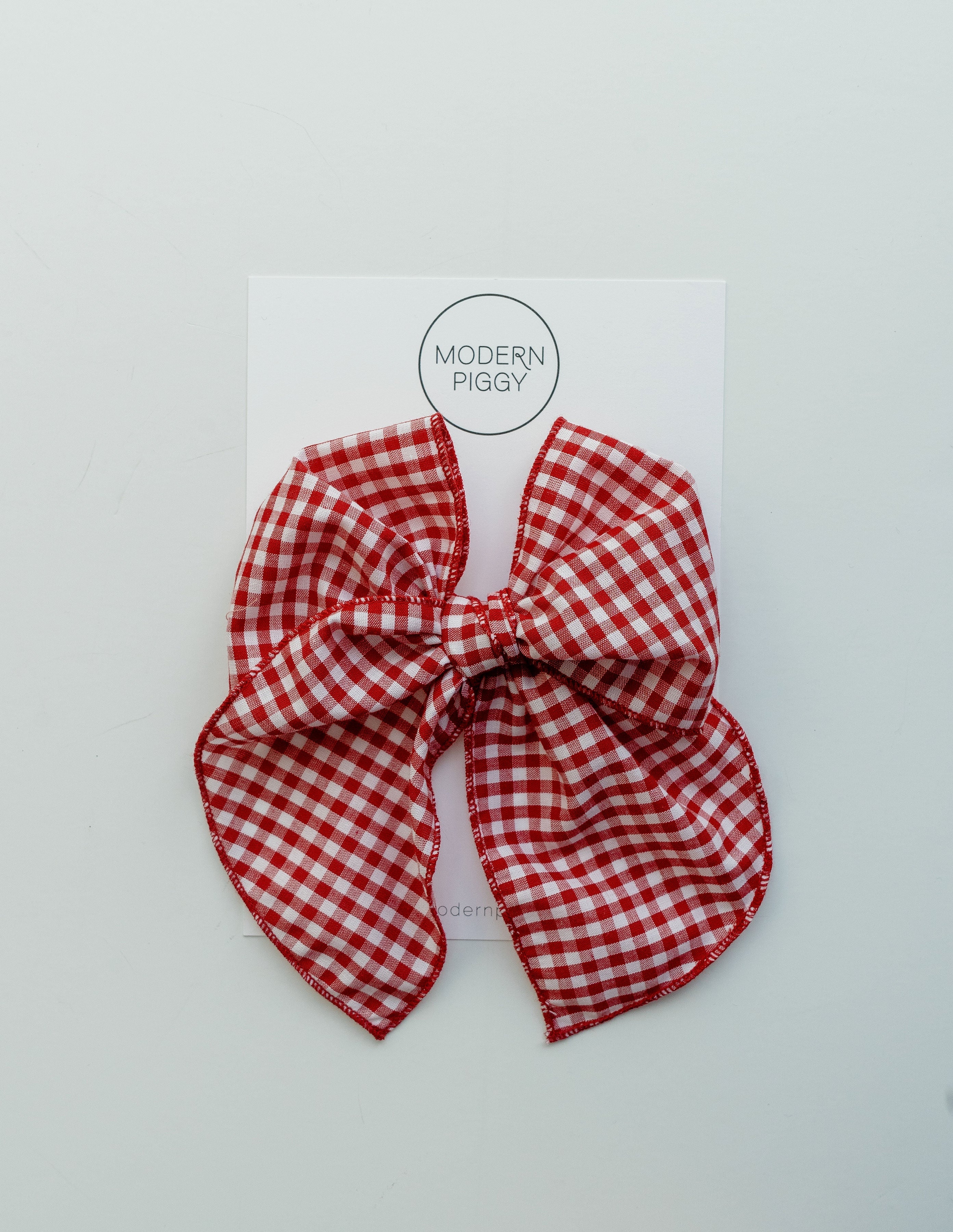 Gingham Glory- Red | Party Bow