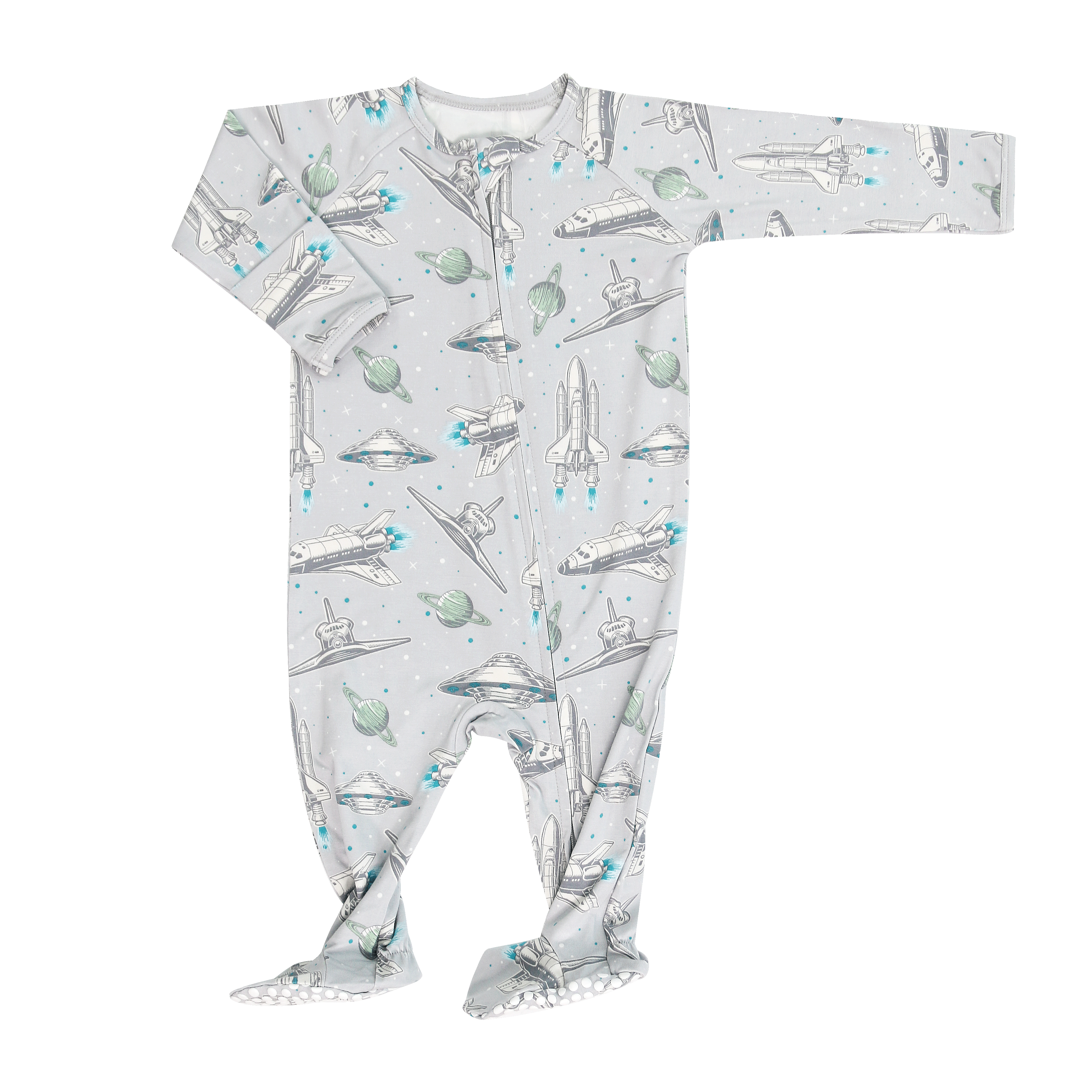 Up And Away Zipper Footie