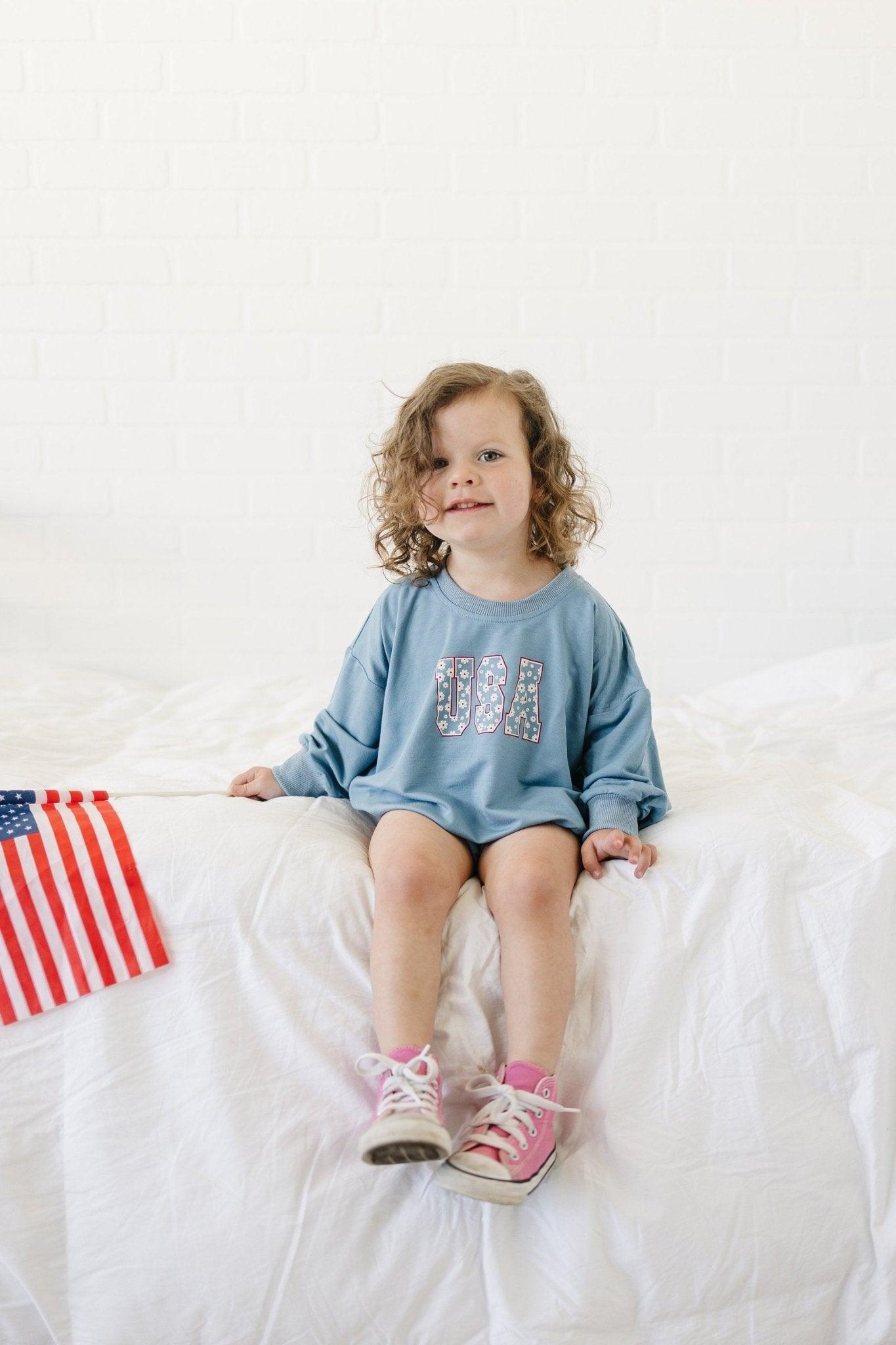 Usa Daisy Bamboo Sweatshirt Romper