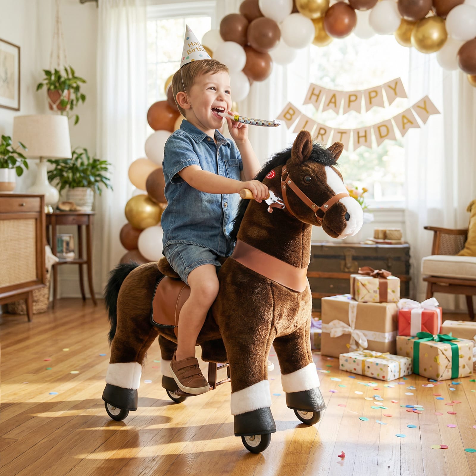 Model U Ride On Horse Toy Age 3-5 Chocolate