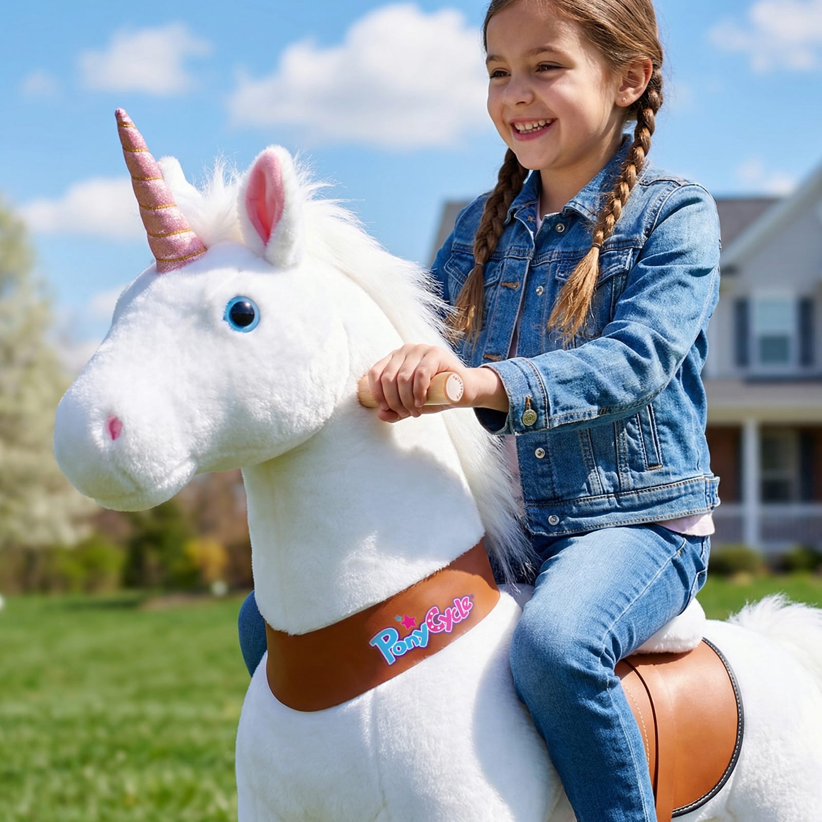 Model U Unicorn Riding Toy Age 4-8 White