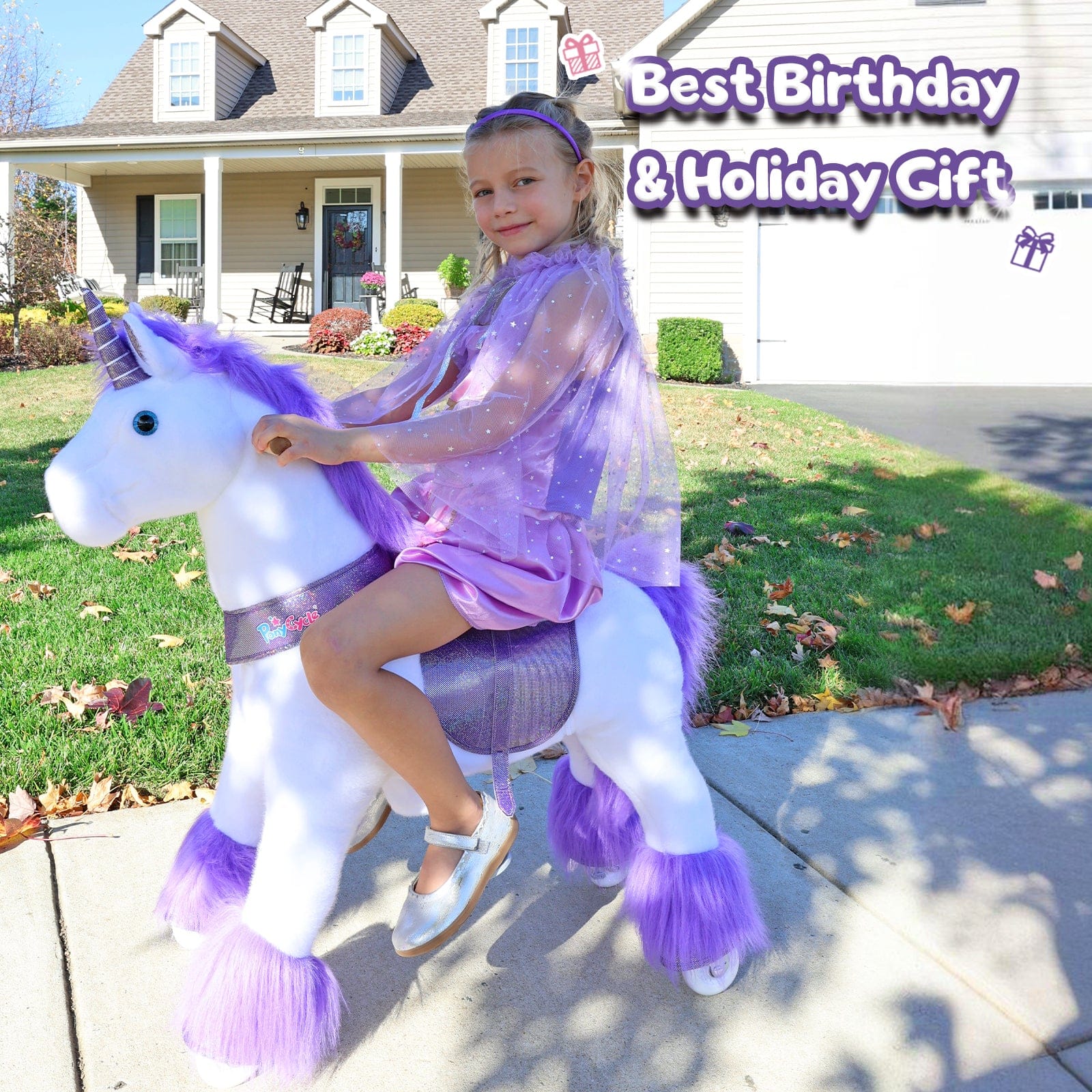 Model U Ride-on Plush Unicorn Age 4-8 Purple