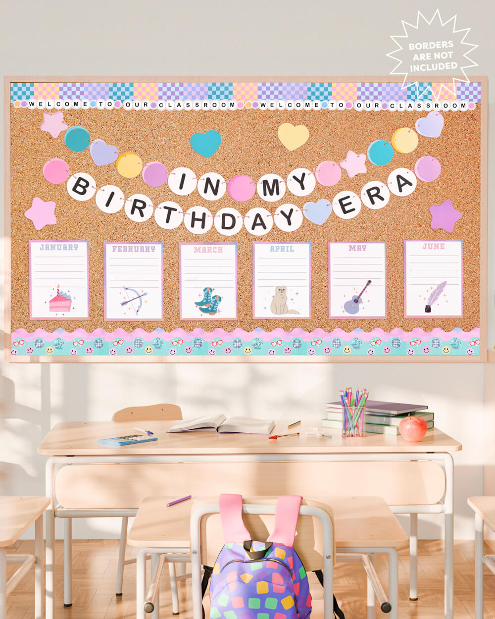 Bday Era Classroom Set - 18 Bulletin Board Pieces