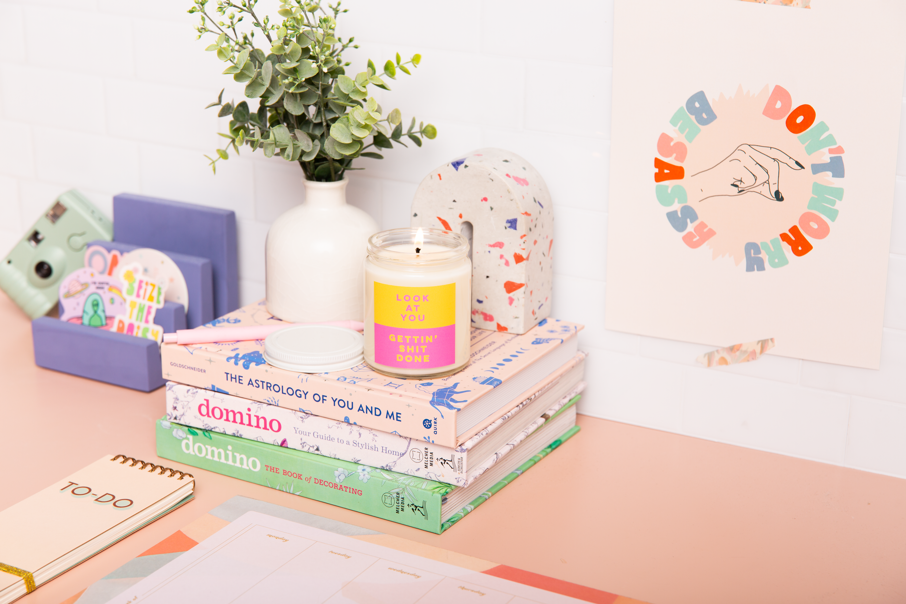 Candle Jar W/lid - Color Me Happy