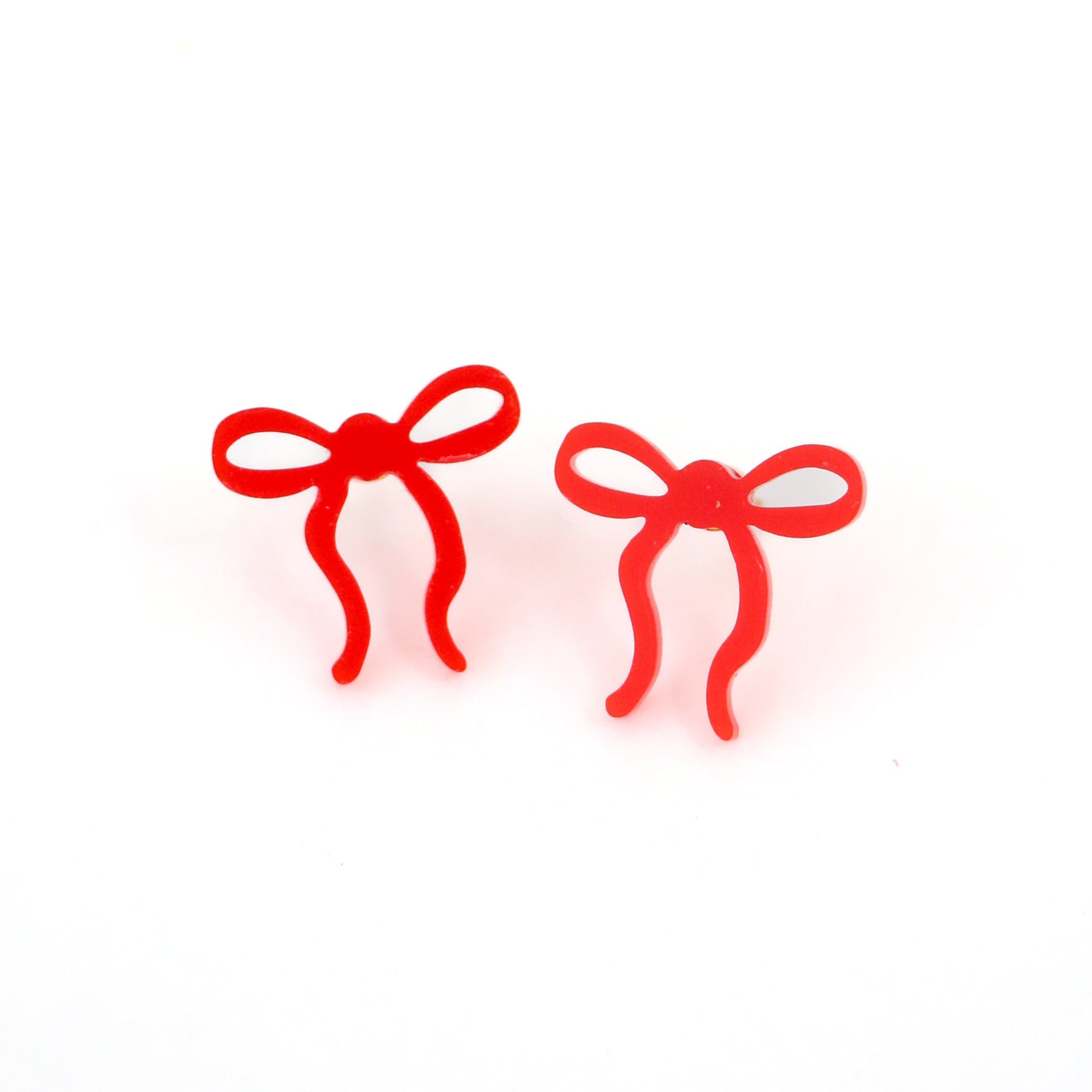 Mini Acrylic Bow Stud Earrings