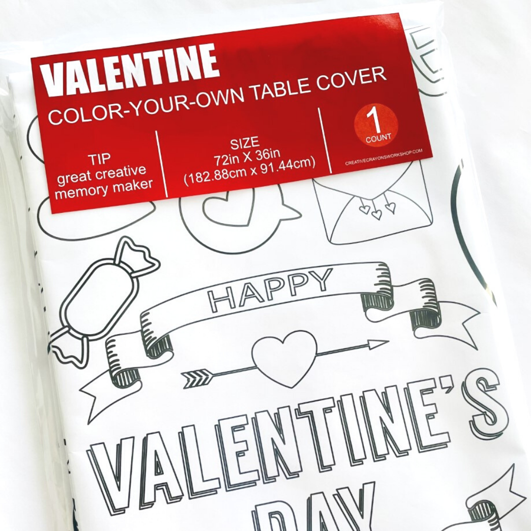 Valentines Coloring Tablecloth
